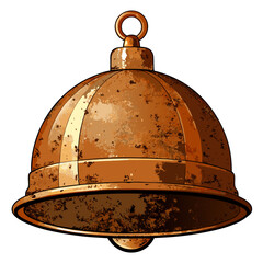 Rustic antique copper bell with patina