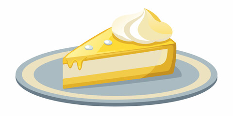 Delicious slice of lemon cheesecake with whipped cream