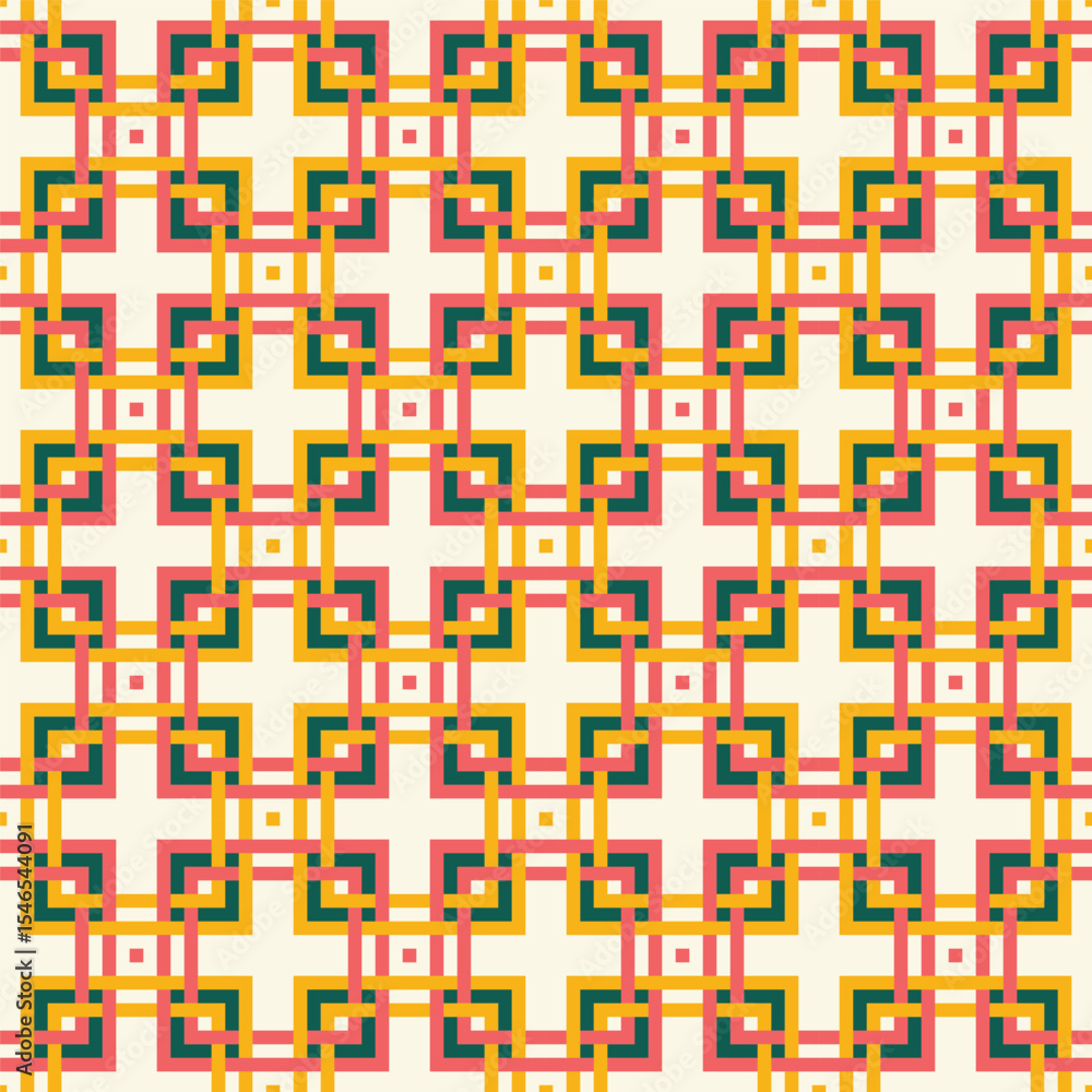 Poster geometric flat square interlocking shape repetitive pattern design background