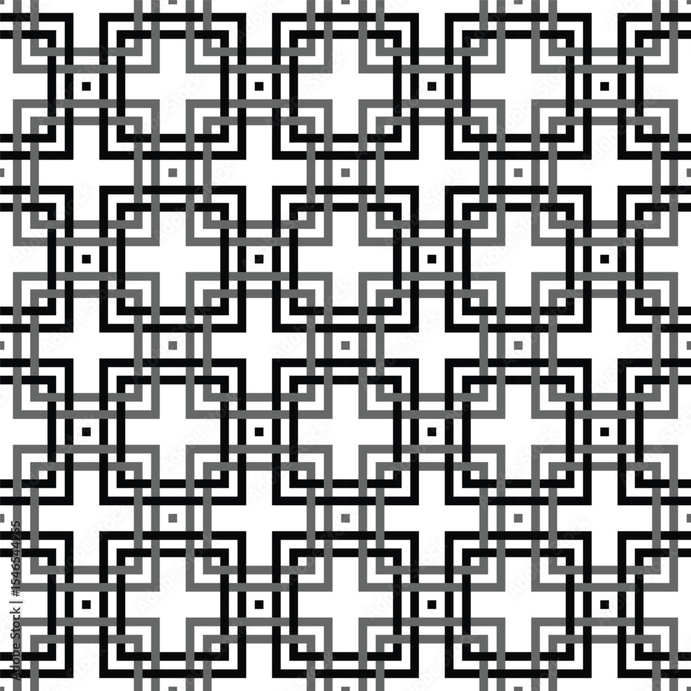Poster monochrome repetitive square chain geometric shape background pattern