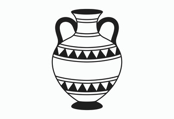 Fototapeta premium Ancient greek style amphoras black and white illustration