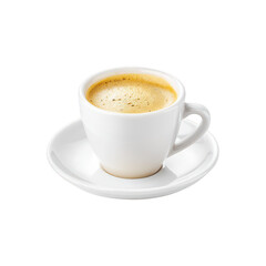 Fototapeta premium Espresso Coffee Cup: Strong Brew in White Ceramic on Saucer - Isolated