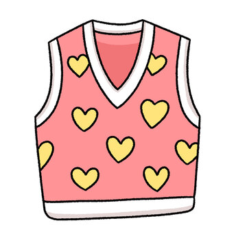 pink heart vest clip art preview