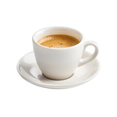 Fototapeta premium Classic Espresso Shot in White Ceramic Cup on White Background
