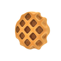 A realistic depiction of a waffle, showcasing its texture and grid pattern, perfect for food-related themes.
