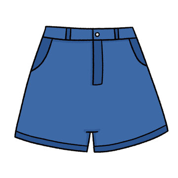 blue denim shorts simple style clip art preview