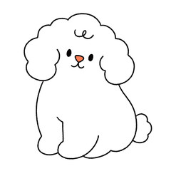 Cute cartoon illustration of a dog with playful poses and adorable expressions.