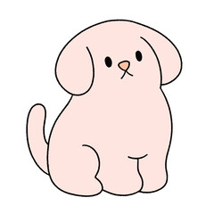 Cute cartoon illustration of a dog with playful poses and adorable expressions.