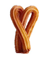 Two Churros on White Background, Spanish Dessert