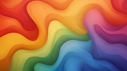 Colorful abstract rainbow background, wavy textured pattern, vibrant, pride, joyful mood