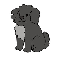 Cute cartoon illustration of a dog with playful poses and adorable expressions.