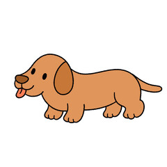 Cute cartoon illustration of a dog with playful poses and adorable expressions.