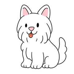 Cute cartoon illustration of a dog with playful poses and adorable expressions.