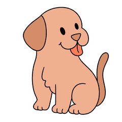 Cute cartoon illustration of a dog with playful poses and adorable expressions.