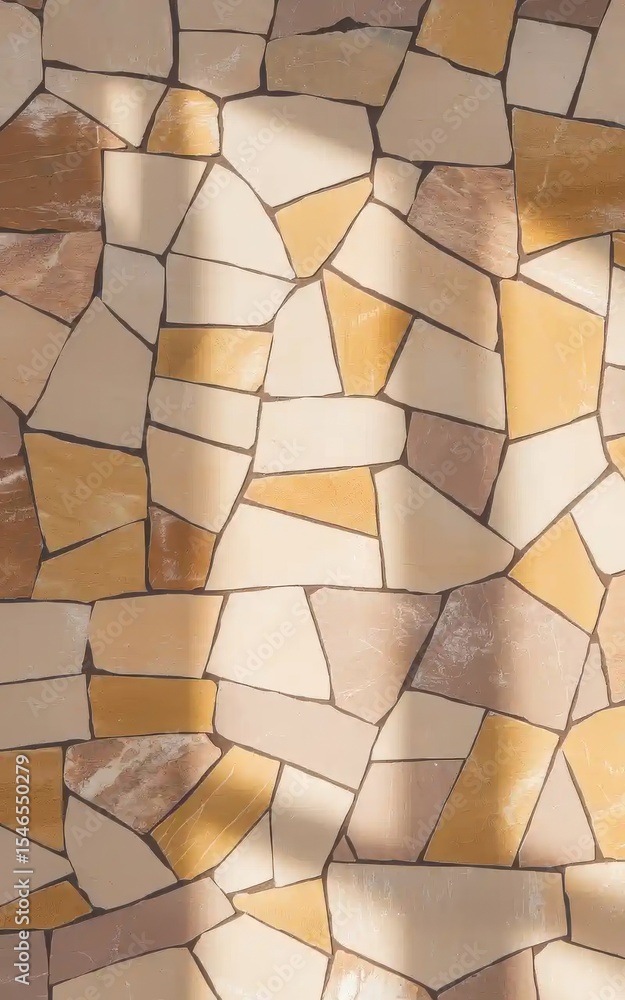 Poster irregularly shaped sandstone surface with light and shadow for architecture