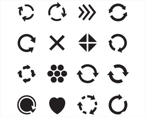 Versatile Black Vector Arrow and Navigation Icon Set, UI/UX Ready