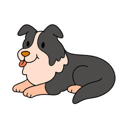 Cute cartoon illustration of a dog with playful poses and adorable expressions.