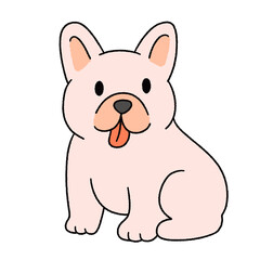 Cute cartoon illustration of a dog with playful poses and adorable expressions.
