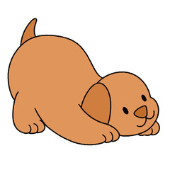 Cute cartoon illustration of a dog with playful poses and adorable expressions.
