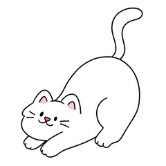 Cute cartoon illustration of a cat with playful expressions and adorable poses.