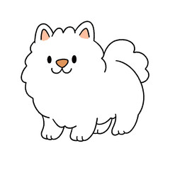 Cute cartoon illustration of a dog with playful poses and adorable expressions.