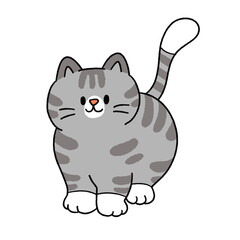 Cute cartoon illustration of a cat with playful expressions and adorable poses.