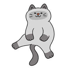 Cute cartoon illustration of a cat with playful expressions and adorable poses.