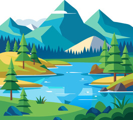 landscape with mountains