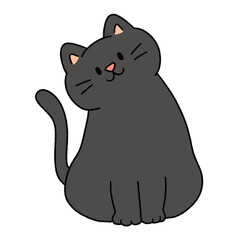 Cute cartoon illustration of a cat with playful expressions and adorable poses.