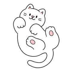 Cute cartoon illustration of a cat with playful expressions and adorable poses.