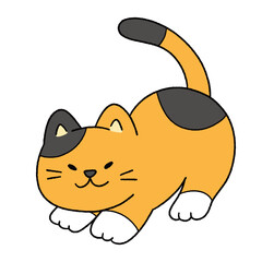 Cute cartoon illustration of a cat with playful expressions and adorable poses.