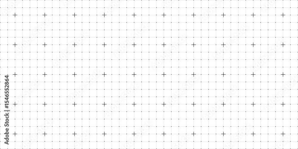 Aufkleber Seamless square grid texture, grid line paper sheet with crosses and lines, blank grid sheet for technology, drawing and architecture draft, texture of square graph paper, notebook pattern for stock