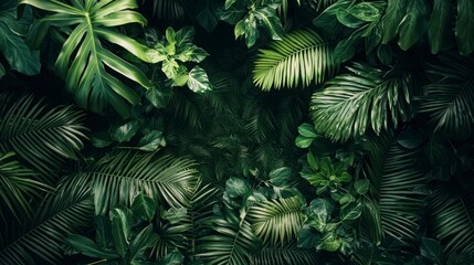 Lush tropical foliage background.