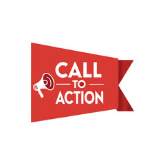 Megaphone with call to action speech bubble. Loudspeaker. Banner for business, marketing and advertising. Vector illustration.