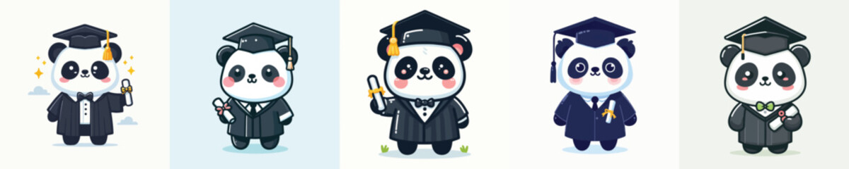 cute panda vector in graduation costume © sarah16blakeyxh2