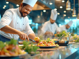 indian chefs cooking in the kitchen