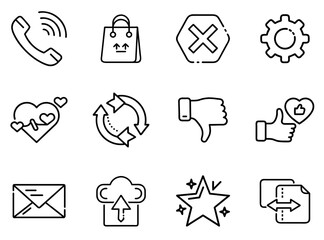Multimedia Collection Outline Line Icon Set Vol. 1