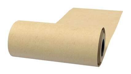 A roll of brown kraft paper, commonly used for wrapping, crafts, or drawing.