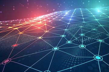 Obraz premium Abstract network connection global data visualization