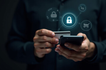 Businessman holding smartphone with blank screen for digital communication