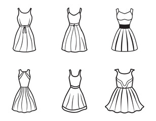 sundress sketch icon line art  vector illustration