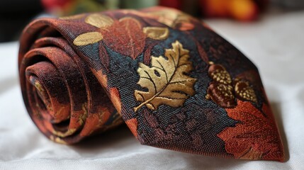 Autumnal Maple Leaf Tie Chic Thanksgiving Accessory