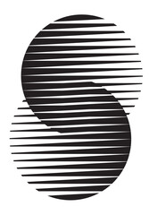 Two abstract circle combining with its linear parts