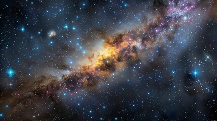 galaxy background, stars in the dark space, galaxy on dark background