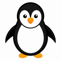 Naklejka premium Cartoon penguin standing isolated on white background