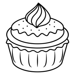 Matcha Cake line art vector