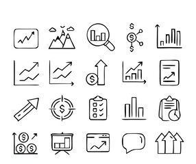 Finance and Economy icon set. Money and Finance Related Line Vector Icon Set. Editable Stroke. Banking, Loan, Money, Investment, Mortgage. Vector isolated flat vector illustration on white background.