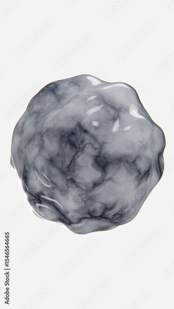 Aufkleber 3d vertical background wallpaper grey marble sphere bubble gloss smooth texture design render pictur