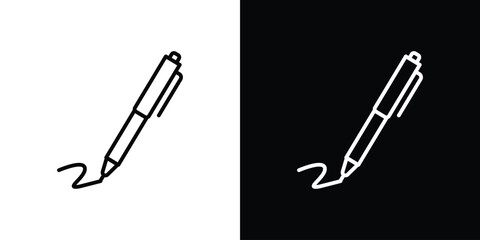 Pen icon in black. flat graphic vector icon