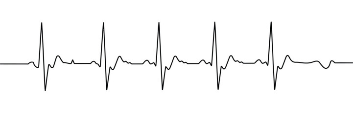 Heartbeat rhythm line illustration on white background representing health and medicine